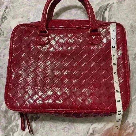 Estee Lauder Red Brick Beauty Makeup Travel Bag Cosmetic Case Purse Tote 13.5" - Picture 7 of 8